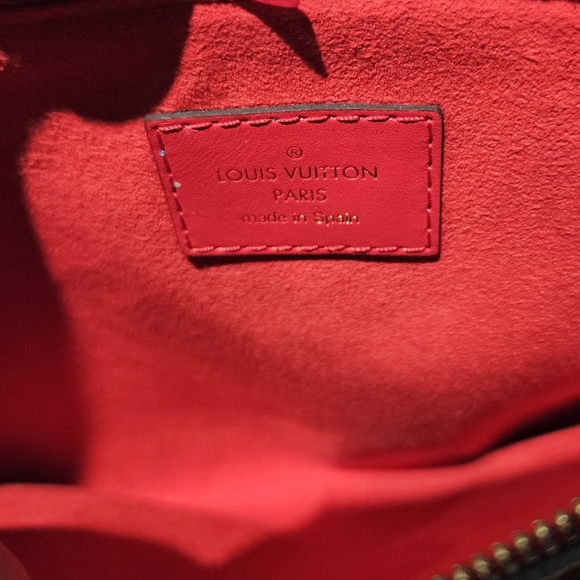 Louis Vuitton Blue Patchwork Clutch with Gold Zipper and Wristlet Strap - Picture 6 of 6